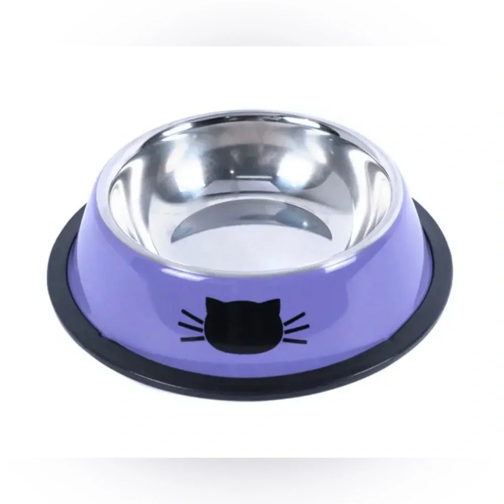 New Colorful Cute Stainless Steel Silicone Anti-slip Bowl for Dog & Cat